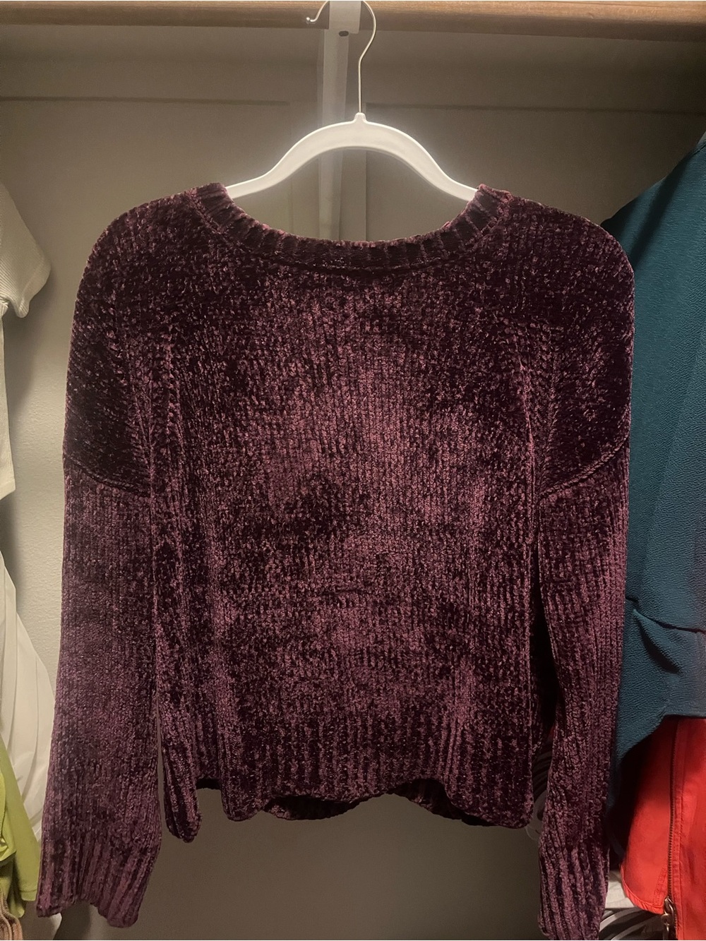 Aqua Plush Crewneck Sweater - Plum
